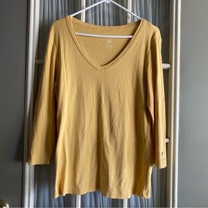 J. Jill golden yellow perfect Pima Vneck top